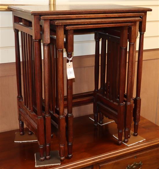 A nest of Edwardian quartetto tables W.61cm